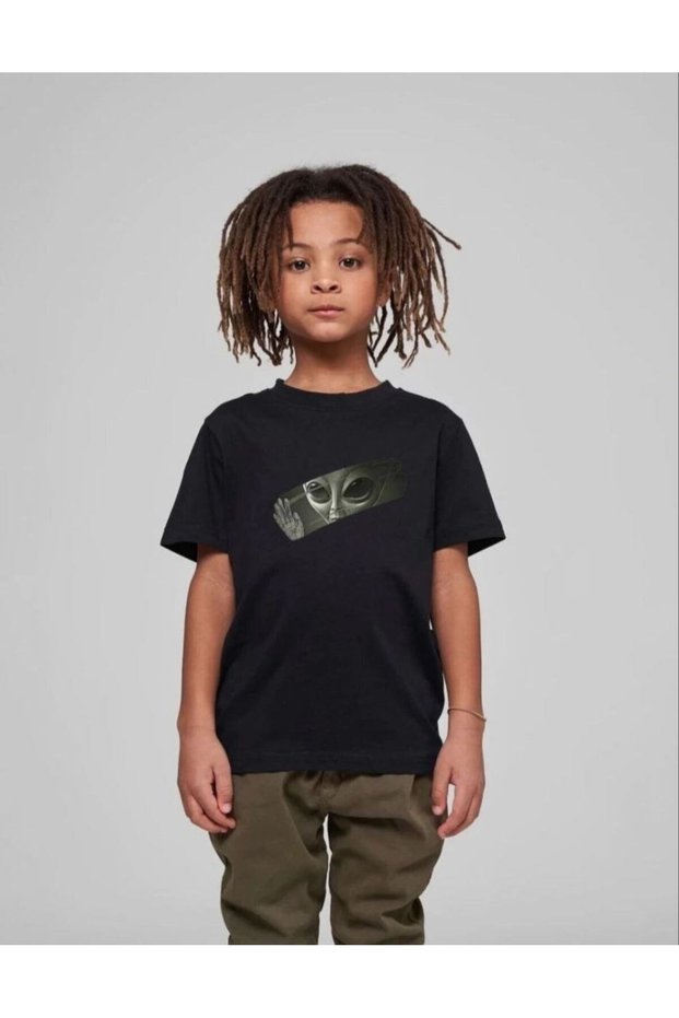 Kids Unisex Printed T-Shirt - Black