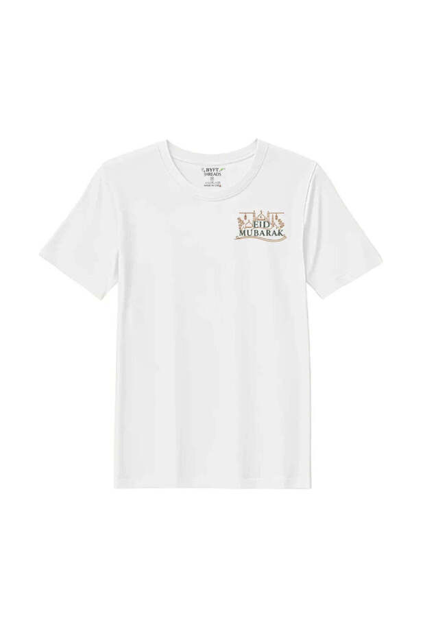 Eid T-Shirt - Eid Skyline Elegance Embroidered Design, Premium Polycotton, Breathable Unisex Festive Wear for Men & Women
