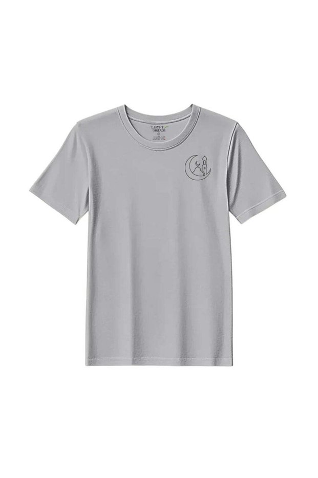 Eid T-Shirt - Moonlit Mosque Outline Embroidered Design, Premium Polycotton, Breathable Unisex Festive Wear for Men & Women