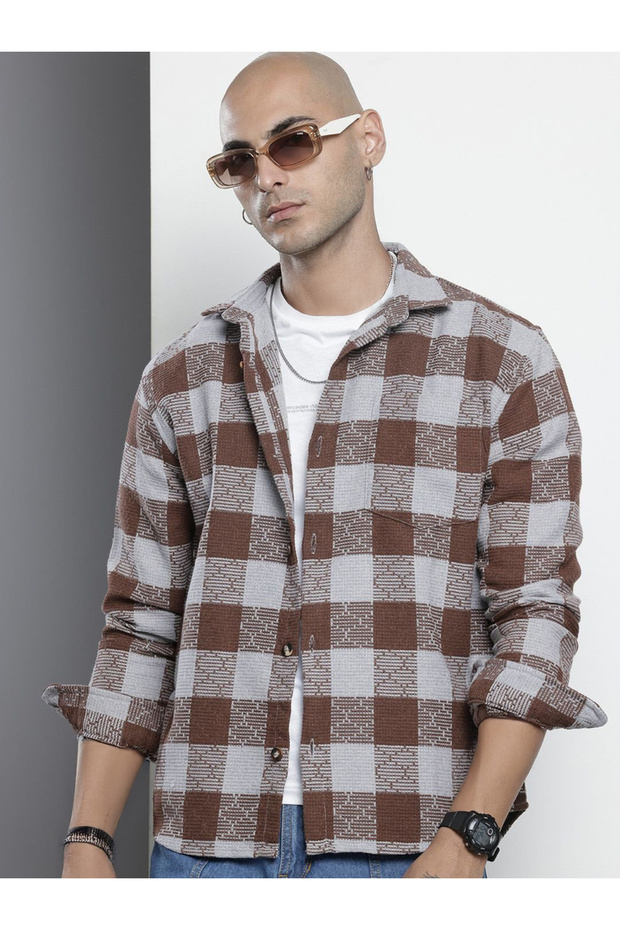 Men Relaxed Fit Checked Shirt
