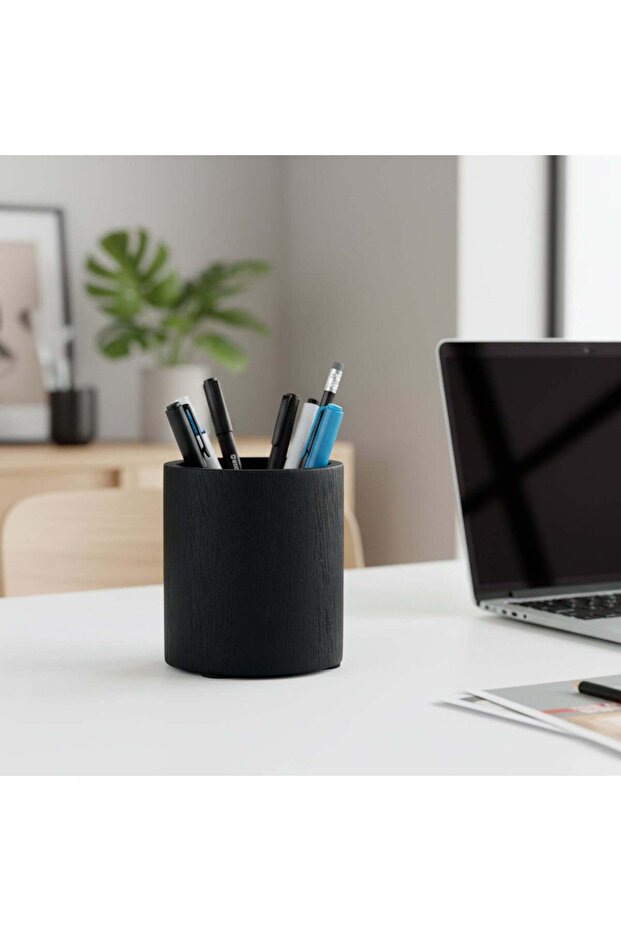 Adel Wooden Pen Holder - Black