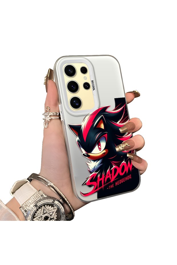 Samsung Galaxy S24 Ultra Compatible Hard Acrylic Back Silicone Edge Lens Protection Case