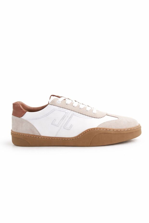 Genuine Leather Men's Lace-Up White Sneaker Shoes Wendel