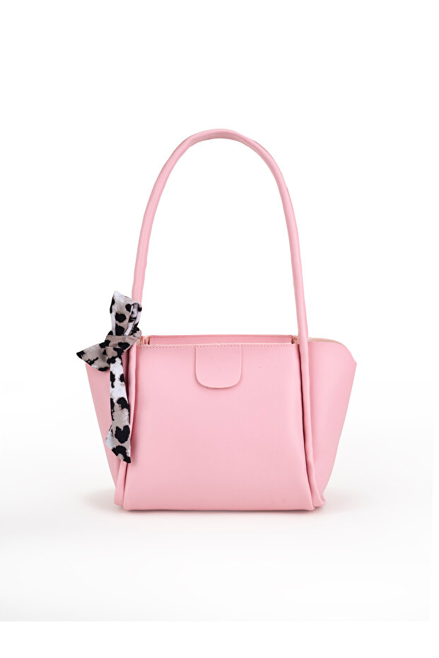 Women's Scarf-Detailed Zipper-Closure Shopper Hand and Shoulder Bag