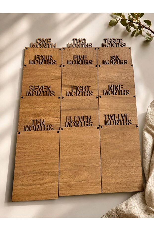 Bebek 1-12 Ay Fotoğraf Çerçevesi 6mm Kalın MDF Tablo | Yenidoğan Anı Panosu | Baby Shower Hediyesi - 1