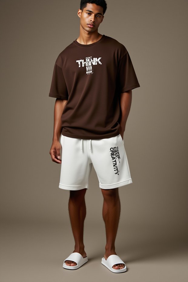 Unisex 100% Cotton Oversized T-Shirt and White Shorts Set - Premium Streetwear Style