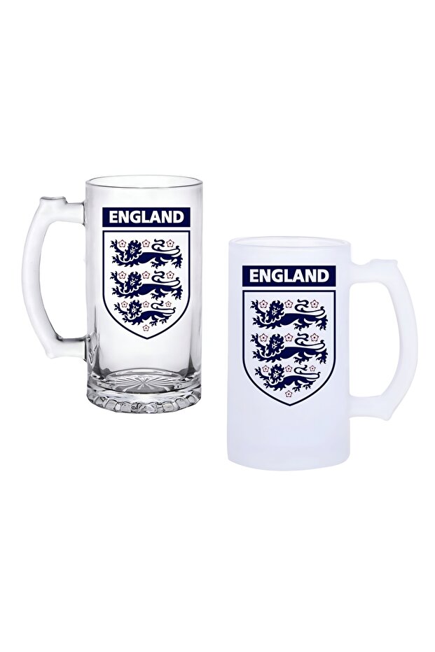 England National Team Beer Mug with Handle Frosted or Clear Option 0108