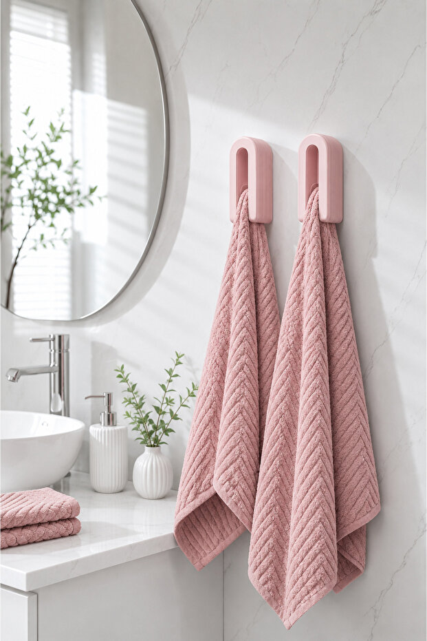 Adhesive Modern Towel Rack Set of 2 | Wall Towel Holder Without Drilling | Bathroom Kitchen Organizer Hanger Rack