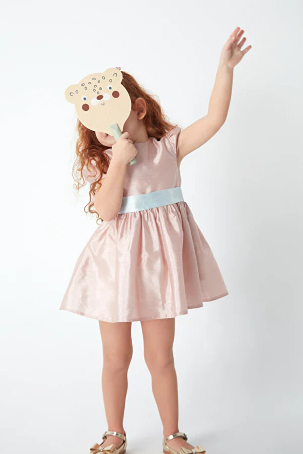 Peti̇t Coral 01-06 Years Peach Forest Girls' Dress - Peach