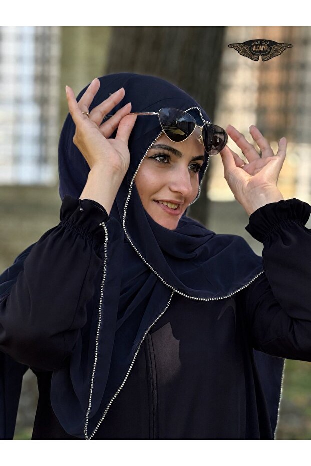 شال شيفون بحافة حجرية 180 حجر سانتا