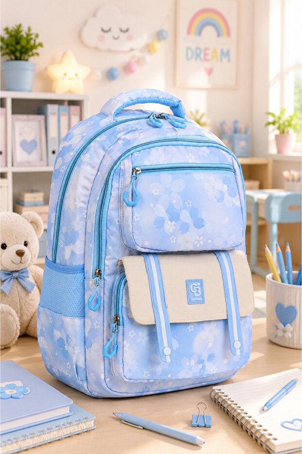 B-24 Girls' Primary School Middle School School Bag Floral Pattern Orthopedic Backpack