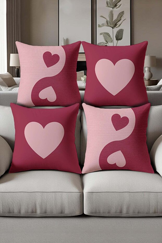 Digital Printed Soft Textured 4-Piece Throw Pillow Cover Set Krl0139
