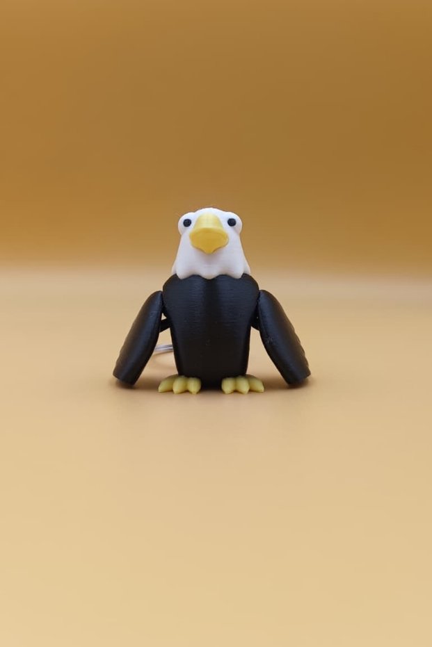 Cute Black and White Eagle Figured Keychain - Gift Bag Ornament and Car Keychain
