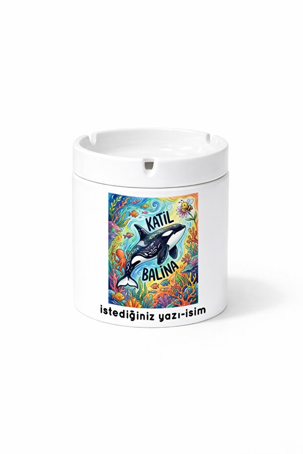 Animal Killer Whale Orca Killer Whale Double Sided Printed Ashtray Ashtray Gift