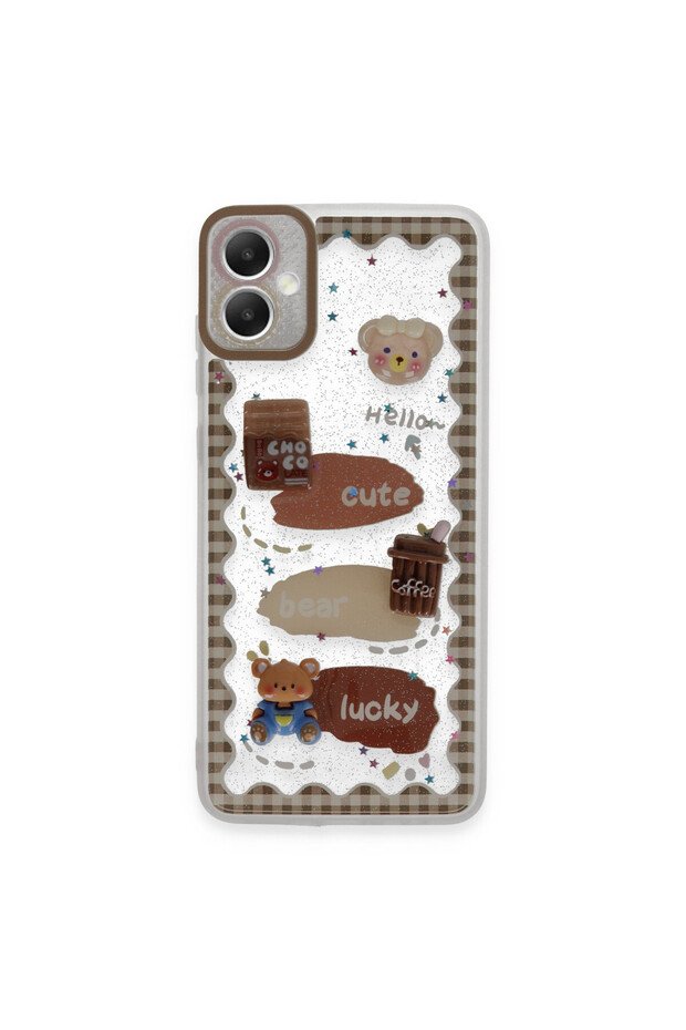 Samsung Galaxy A05 Compatible Case Sweet Patterned Silicone Cover - Transparent