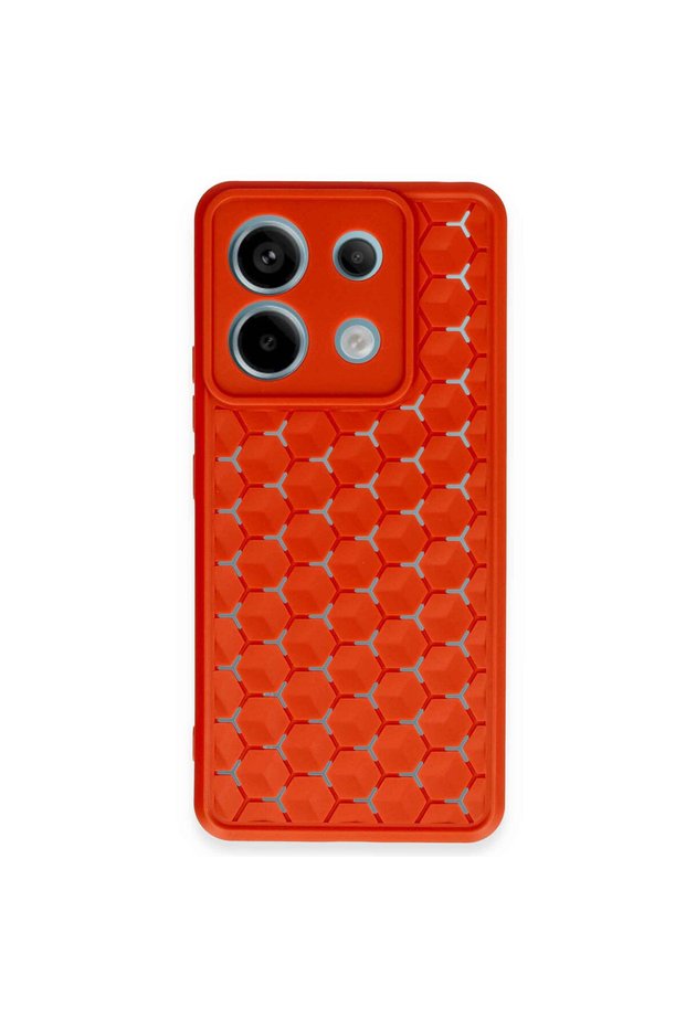 Redmi Note 13 Pro 5g Compatible Case Honeycomb Silicone Cover - Red