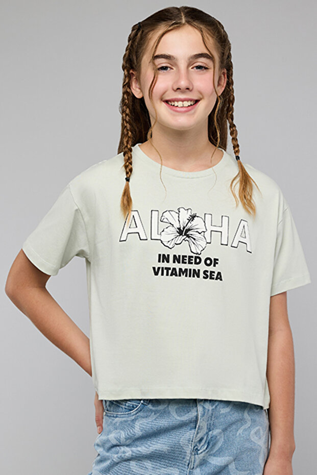 Printed T-Shirt with Crew Neck and Short Sleeves