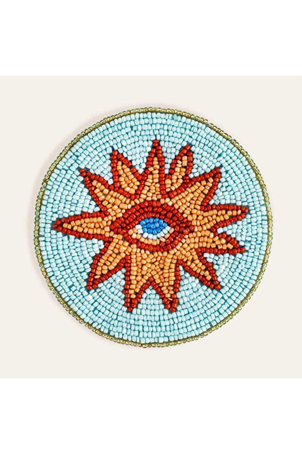 Dadri Blue Glass Bead Coaster 10 cm