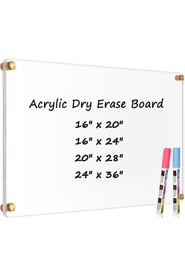 Frameless Acrylic Writing Board 50.8x40.6cm Reusable Office Note Display