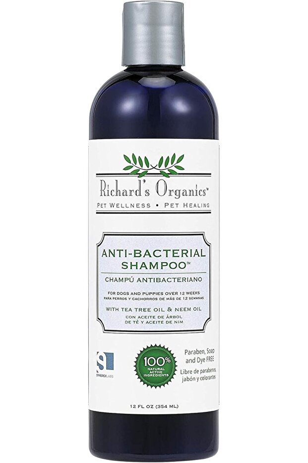 Richard's Organics Anti-Bacterial Shampoo with Tea Tree Oil and Neem Oil, 12 fl. oz.