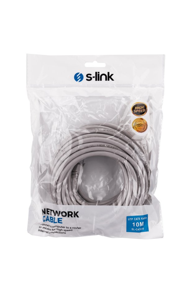 S-LINK SL-CAT610، CAT6، تصحيح، 10Mt، كابل (رمادي)