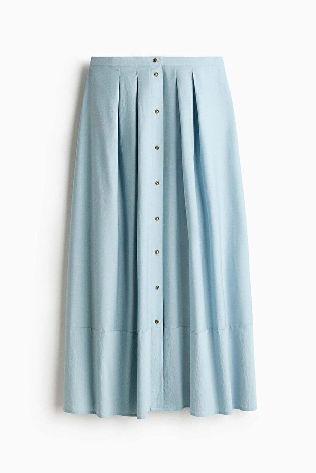 Pleated button-front skirt - 3
