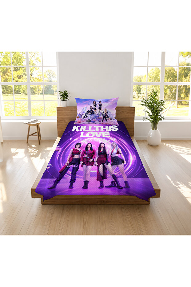 Gift Duvet Cover Blackpink Themed 3D Digital Printed Single Pique Set