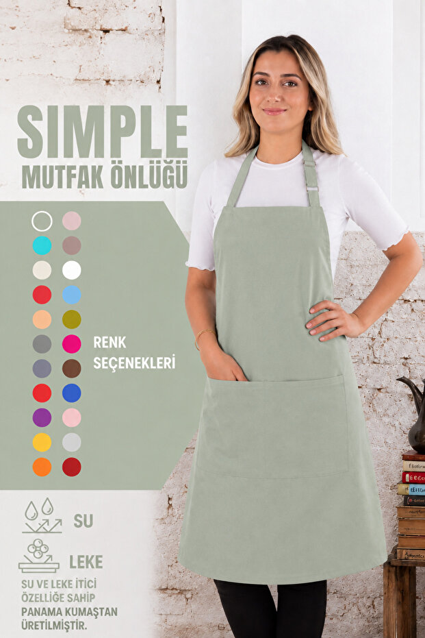Simple kitchen apron with adjustable strap - 3