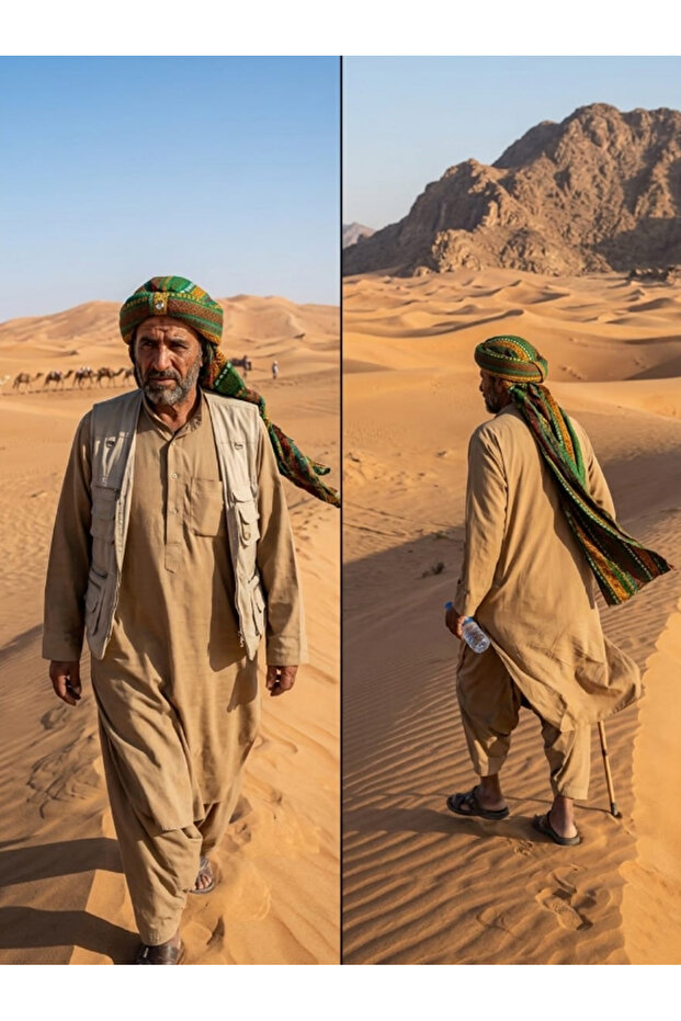 قبعة صحراوية صفراء اللون