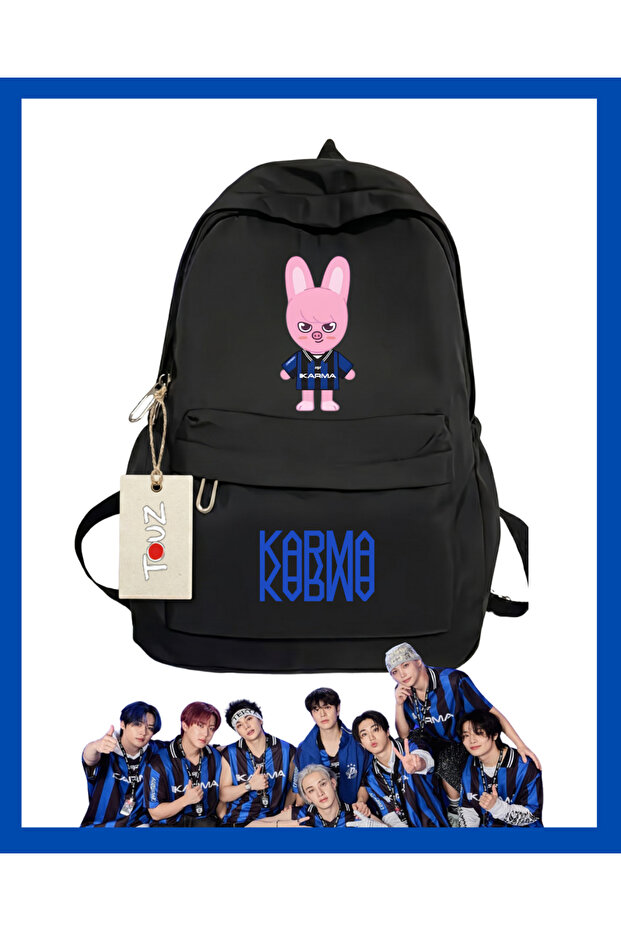 حقيبة ظهر مدرسية وتعليمية مطبوعة بتصميم Karma من Stray Kids SKZ
