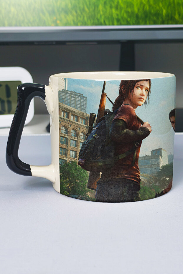كوب السيراميك الفاخر المطبوع من The Last of US (قطعة واحدة) بمقبض أسود خاص V3D
