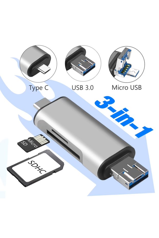 Type-C Multi-Card Reader – Supports Sd/Tf Card and USB Connection