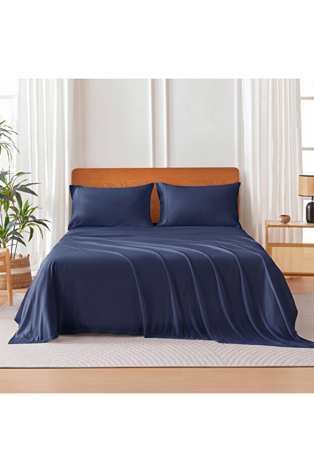 4-Piece King Bed Sheet Set | Fits 180×200+35 cm | Soft Microfiber | Deep Pocket | Hypoallergenic