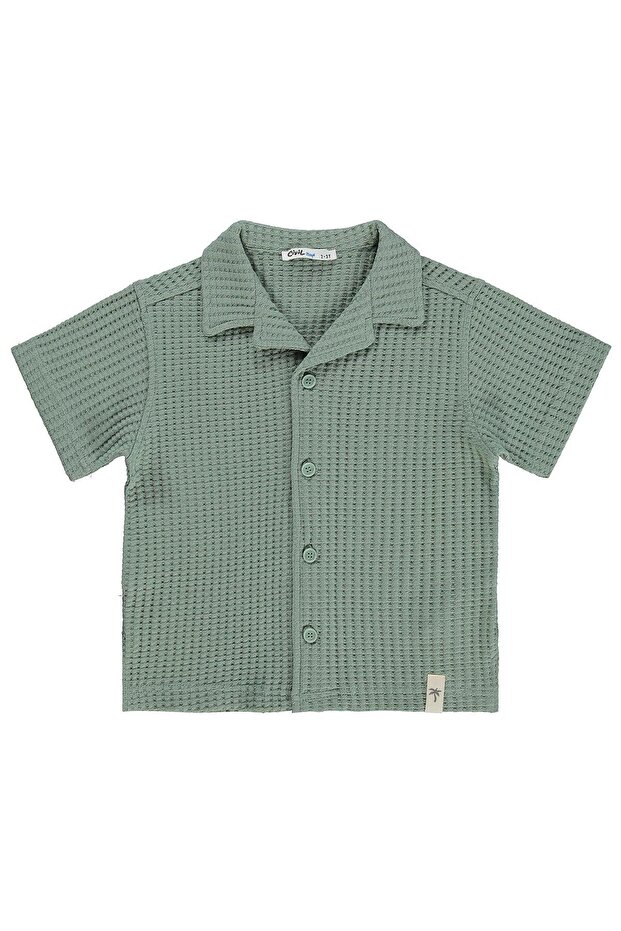 Basic Waffle Shirt for 2-5 Years - Green