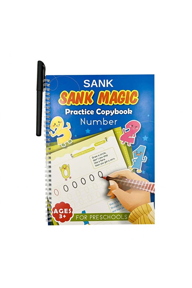 الارقام الانجليزية كتاب وقلم سحري بملمس غائر
