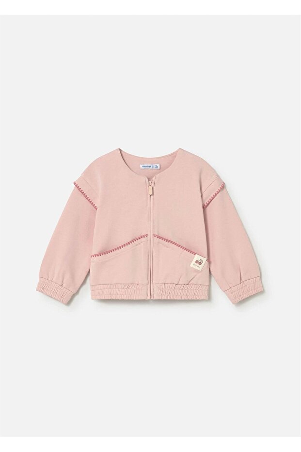 Baby Girl Zippered Sweatshirt Powder 1491