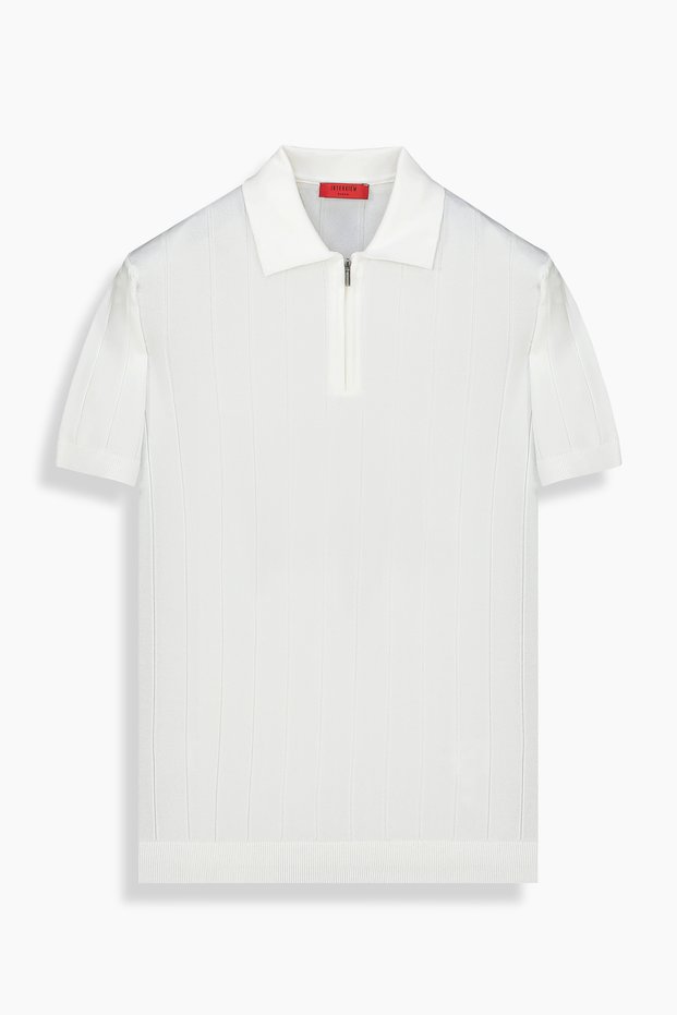 Interview Relax Fit Zippered Knitwear Polo T-Shirt