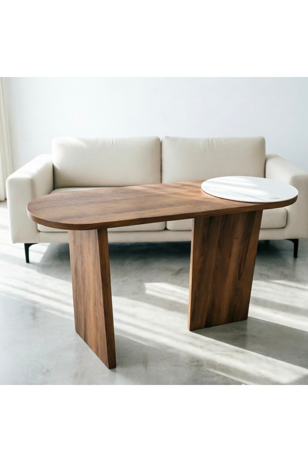 2-Color Modern Oval Console Table - 5