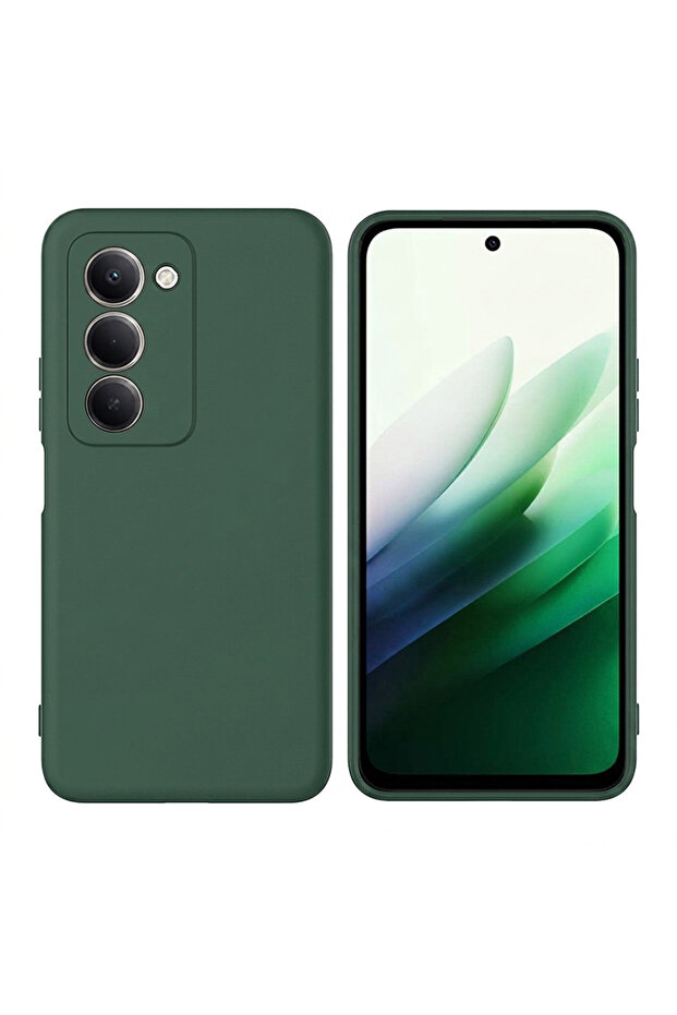 Silicone Case for Redmi Note 15 5G | Full Body Silky Soft Touch Shockproof Cover | Camera Protection | Microfiber Lining | Slim Protective Phone Case- Green