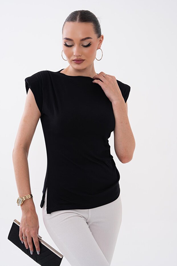 Women's Padded Blouse with Gathered Side Detail 260479 -