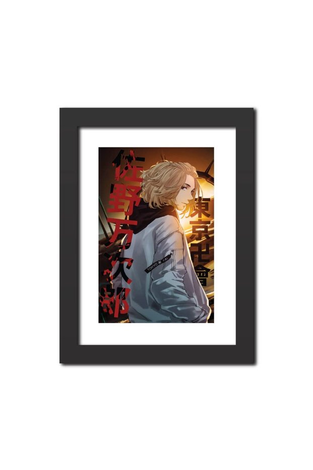 Alayra Mikey Poster Tokyo Revengers Anime Poster Framed Paintings with Black Frames (12inches