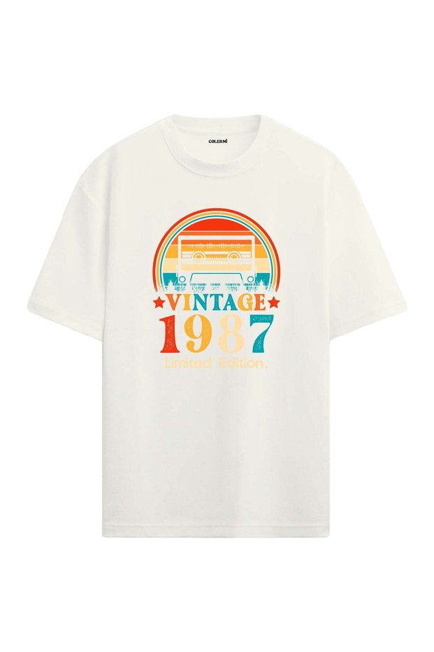 1987 Mixtape Round Neck Oversize Vintage T-Shirt