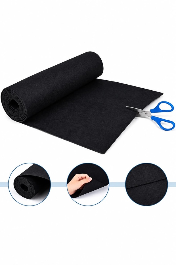 Black Felt 50X100 cm Dimensions 3mm Thickness