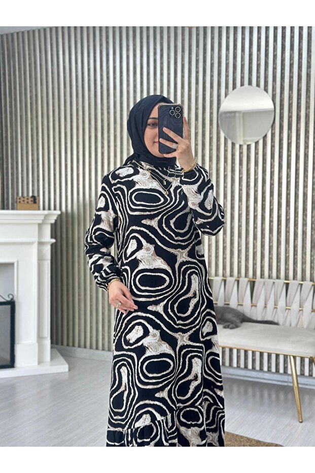 Helezon Patterned Viscose Dress