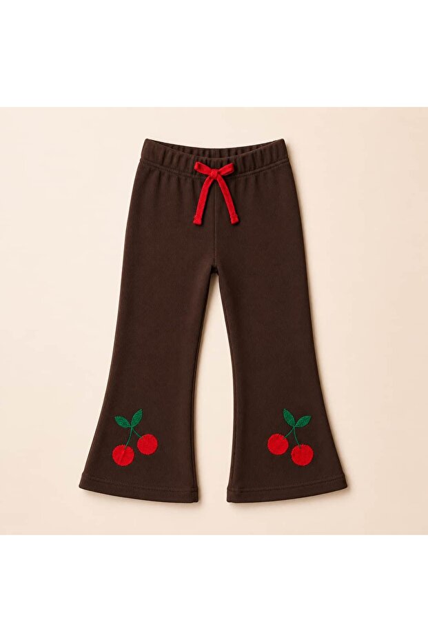 Girl's Cherry Embroidered Tights