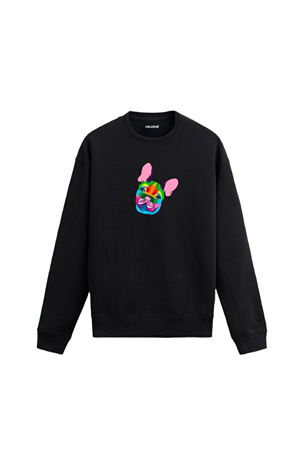 Colorful French Bulldog Printed Sweatshirt