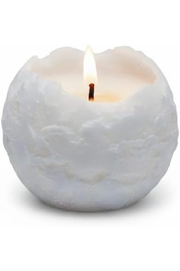 Handmade Spiral Taper Candle, Elegant Snowball Design, 1-Hour Long-Lasting, Non-Toxic