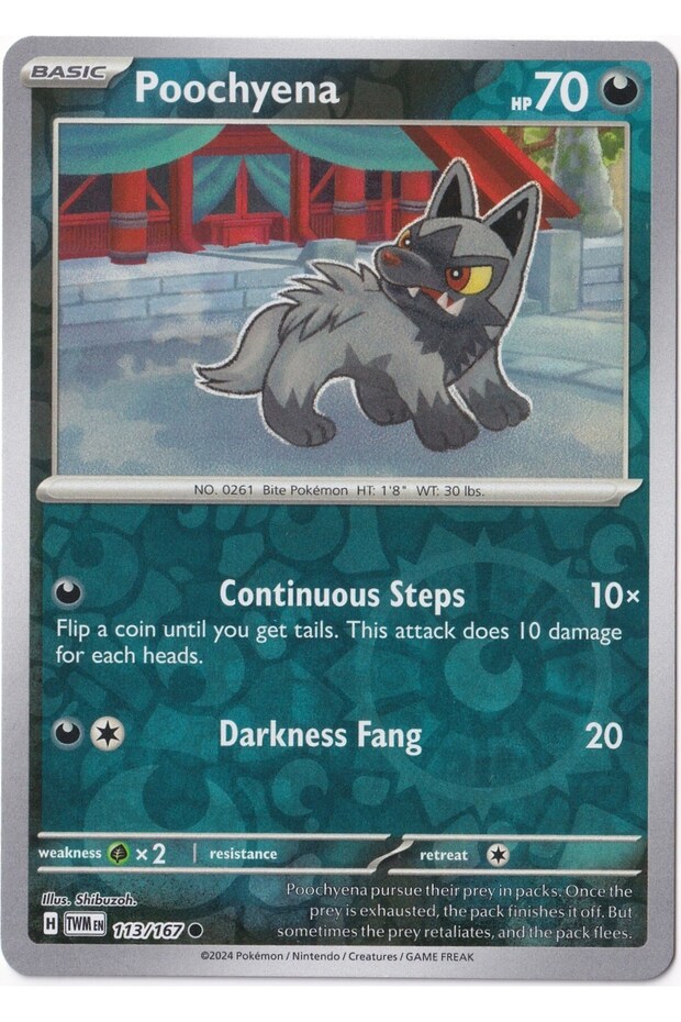 Poochyena [Reverse Holo] 113/167 - Twilight Masquerade - Card (Mint)