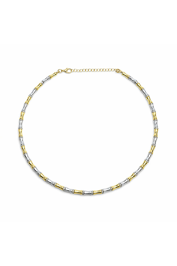 Bambu Loop Silver & Gold Kolye