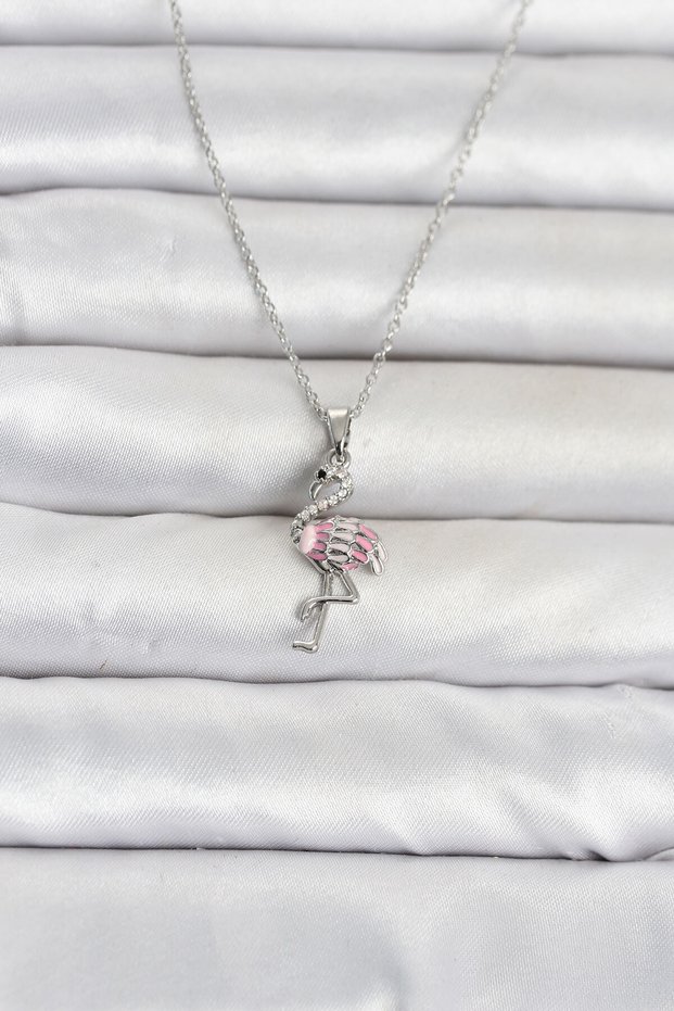 316L Steel Chain Silver Color Flamingo Model Women's Necklace